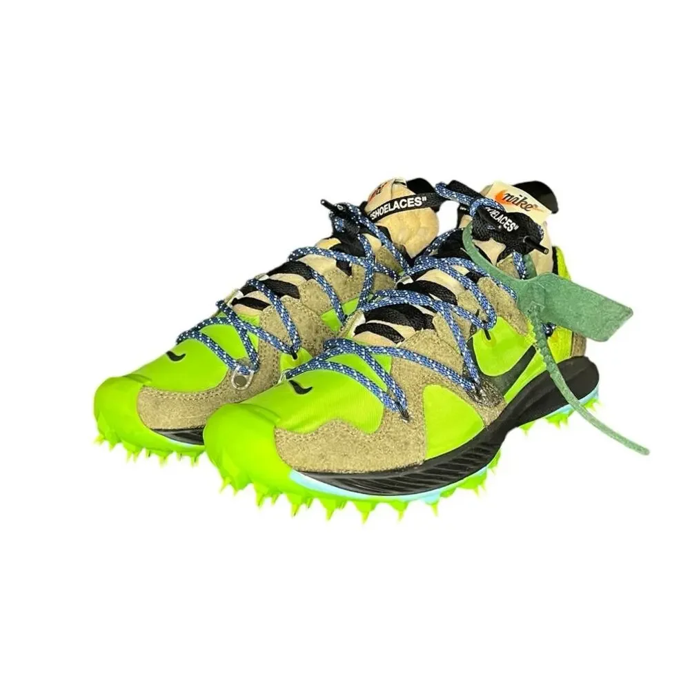 Off-White x Nike Zoom Terra Kiger 5 Sneakers Shoes Electric Green Sz 8.5 Womens - Picture 1 of 6